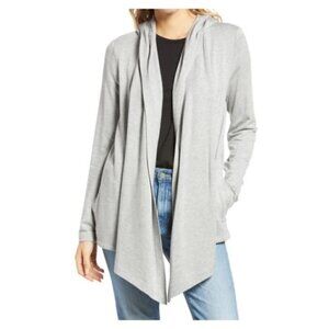 New Splendid Supersoft Hooded Heather Grey Cardigan NWT Small